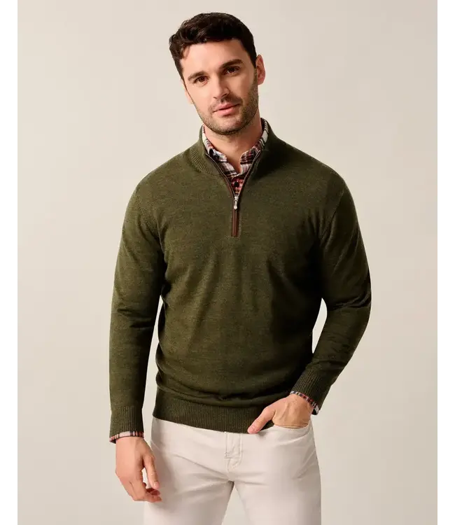Forged Green Raynor 1/4 Zip Sweater