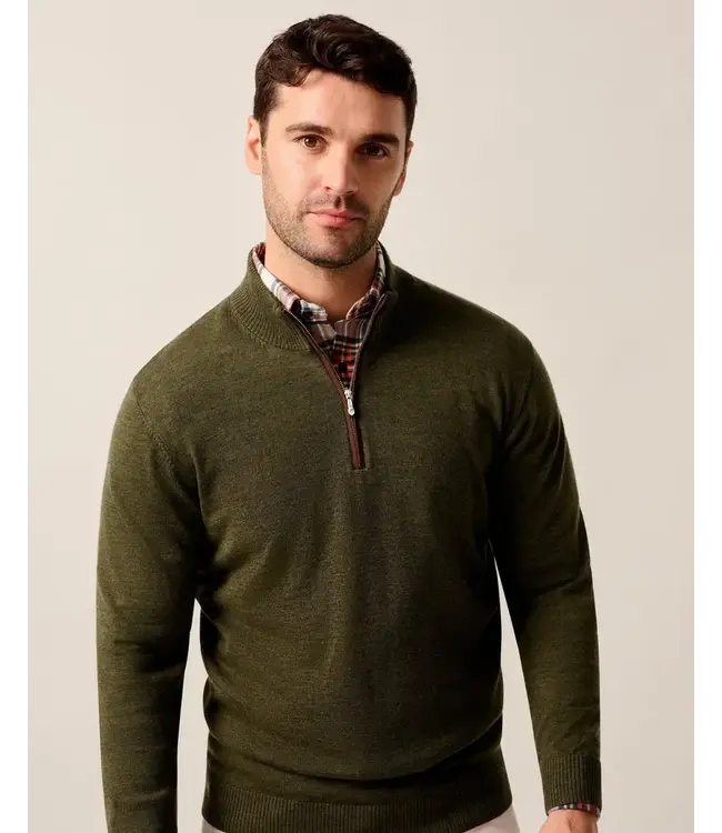 Forged Green Raynor 1/4 Zip Sweater