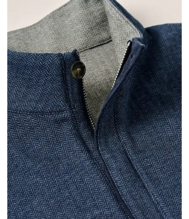Navy Herringbone Rubin 1/4 Zip