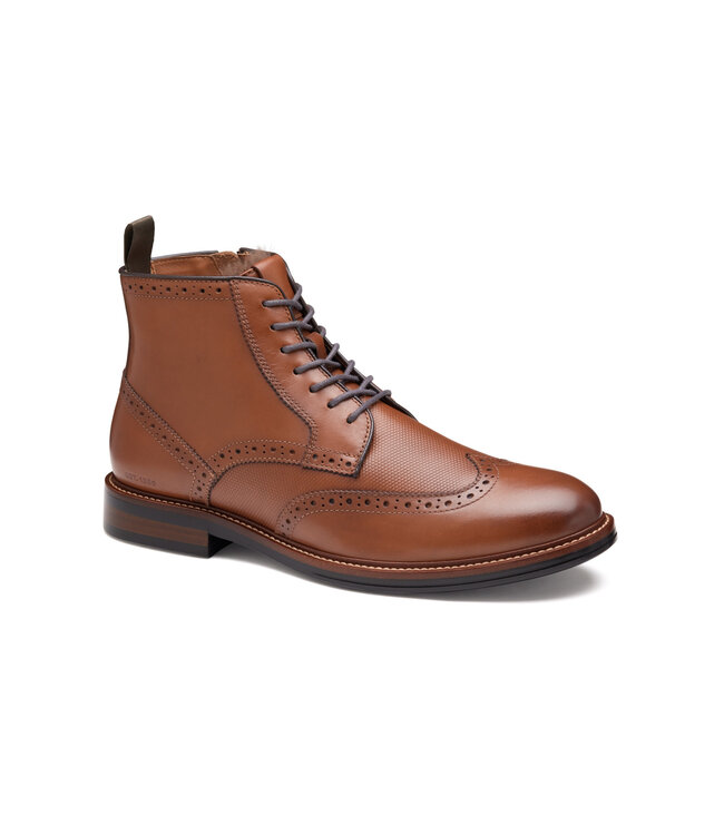 Durham Cognac Wingtip Shearling Boot