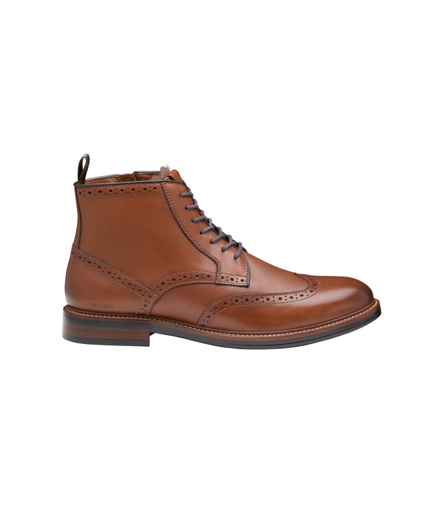Durham Cognac Wingtip Shearling Boot