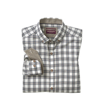 JOHNSTON & MURPHY Classic Fit Navy Tan Shadow Grid Shirt