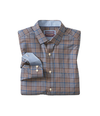 JOHNSTON & MURPHY Classic Fit Tan Multi Glen Plaid Shirt