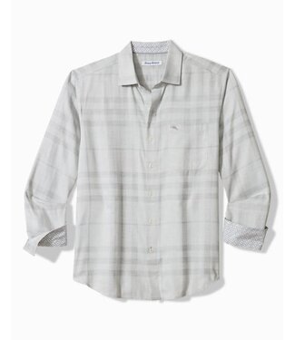 TOMMY BAHAMA Classic Fit Silver Mist Plaid Shirt