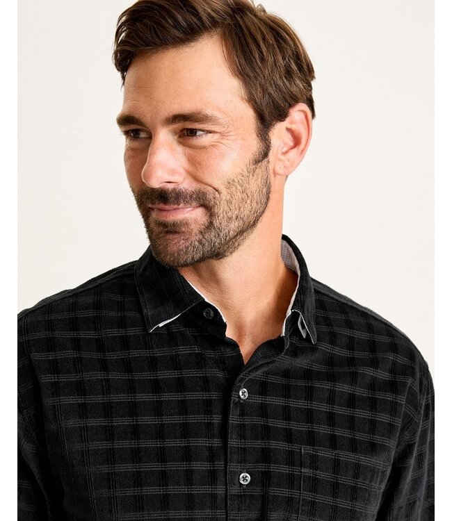 Classic Fit Black Check Island Cord Shirt
