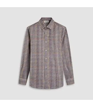 BUGATCHI Modern Fit Mahogany Plaid Shirt