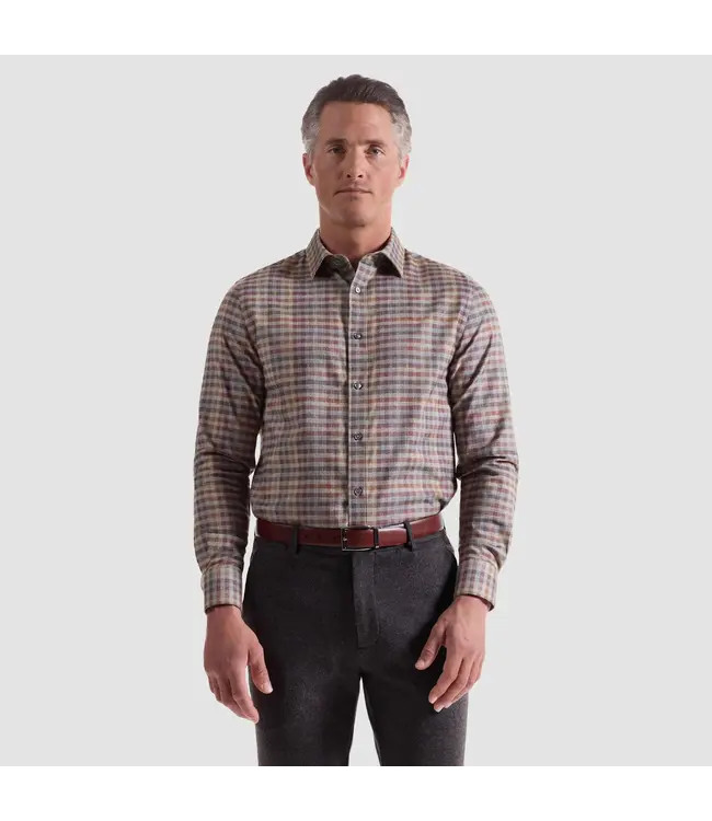 Modern Fit Mahogany Plaid Shirt