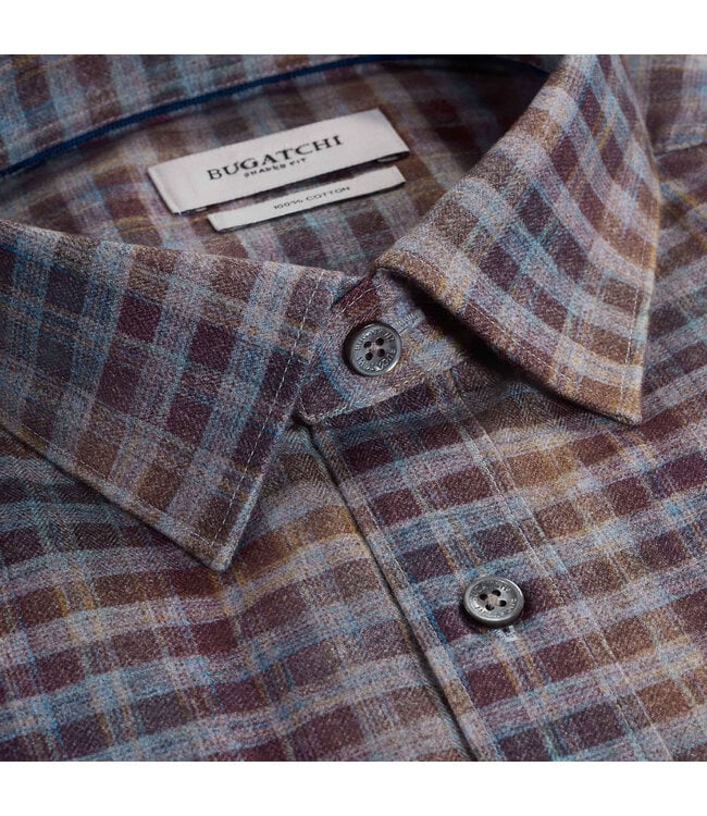Modern Fit Mahogany Plaid Shirt