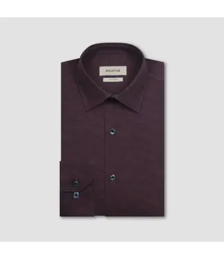BUGATCHI Modern Fit Burgundy Herringbone Shirt