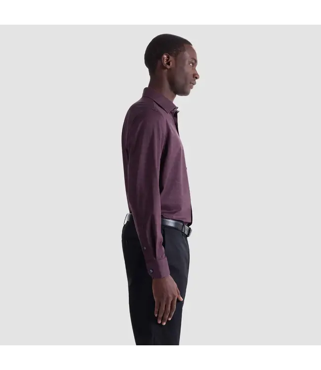 Modern Fit Burgundy Herringbone Shirt