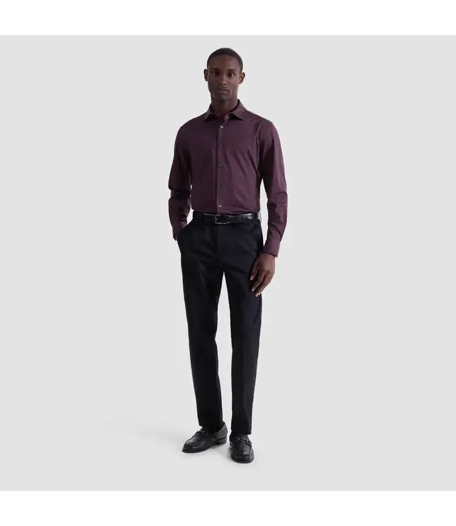 Modern Fit Burgundy Herringbone Shirt