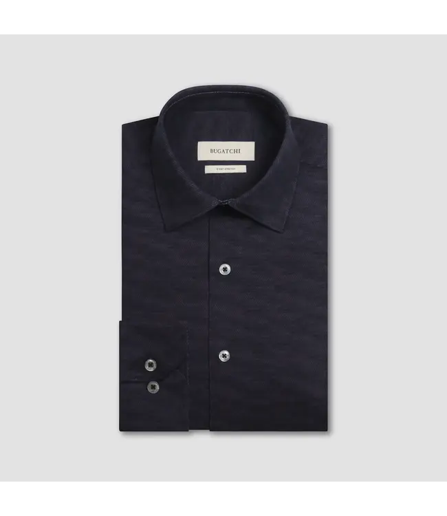 Modern Fit Black Herringbone Shirt