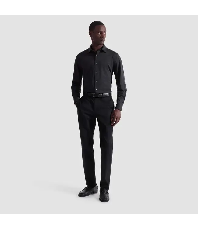 Modern Fit Black Herringbone Shirt