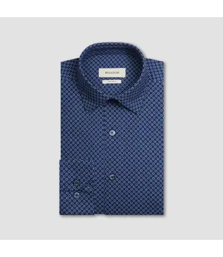 BUGATCHI Modern Fit Navy Diamond Shirt