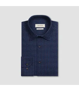 BUGATCHI Modern Fit Eggplant Check Shirt
