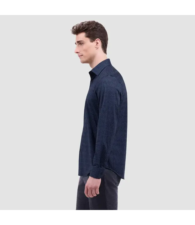 Modern Fit Eggplant Check Shirt