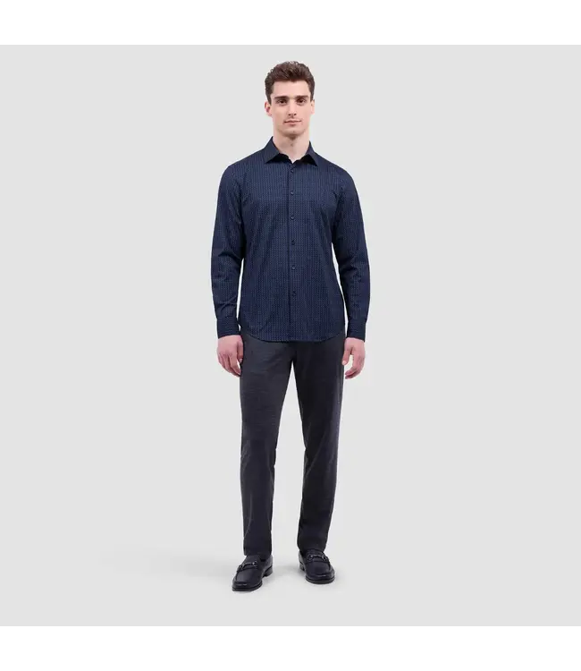 Modern Fit Eggplant Check Shirt