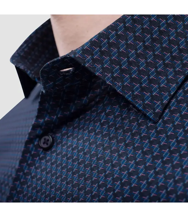 Modern Fit Eggplant Check Shirt