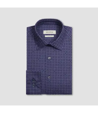 BUGATCHI Modern Fit Eggplant Geometric Pattern Shirt