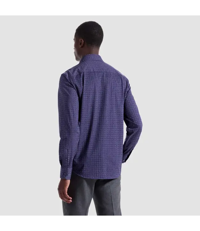 Modern Fit Eggplant Geometric Pattern Shirt