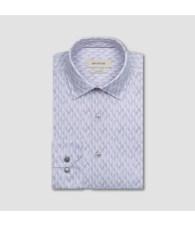 Modern Fit Platinum Diamond Pattern Shirt