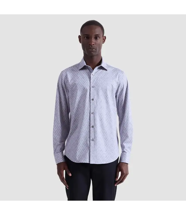 Modern Fit Platinum Diamond Pattern Shirt