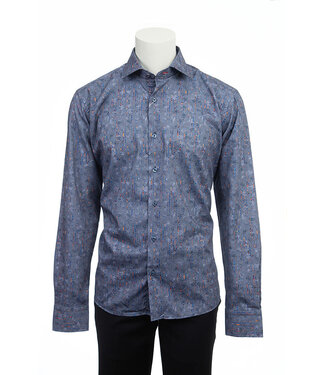 7 DOWNIE Modern Fit Navy Houndstooth Shirt