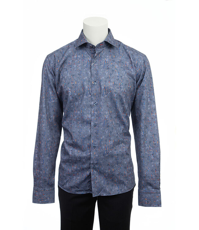 Modern Fit Navy Houndstooth Shirt
