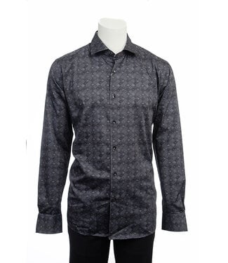 7 DOWNIE Modern Fit Charcoal Diamond Print Shirt