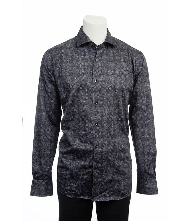 Modern Fit Charcoal Diamond Print Shirt