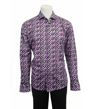7 DOWNIE Modern Fit Purple Print Shirt