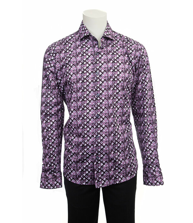 Modern Fit Purple Print Shirt