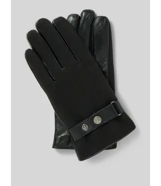 BUGATTI Black Leather Gloves