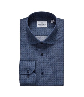 EMANUEL BERG Modern Fit Navy Print Shirt
