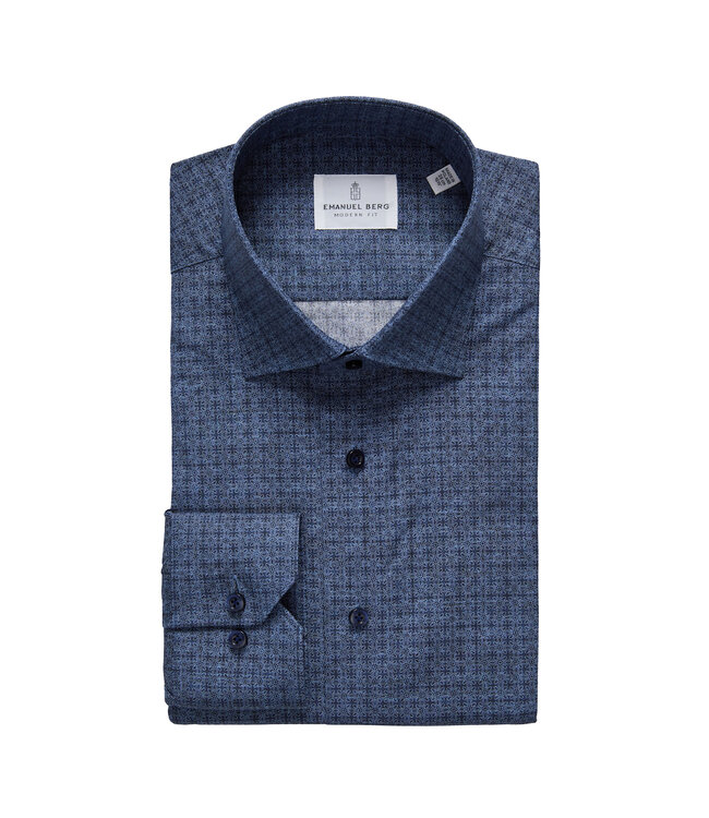 Modern Fit Navy Print Shirt