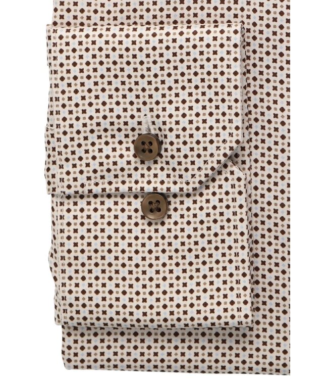 Slim Fit Brown Blue Print Shirt