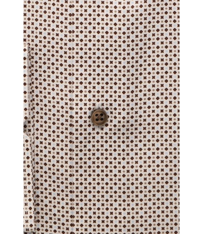 Slim Fit Brown Blue Print Shirt