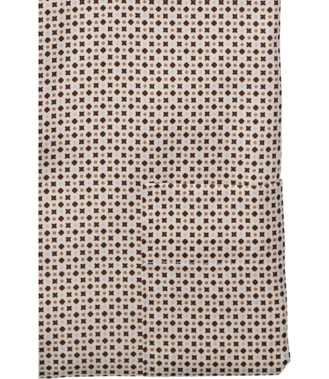 Slim Fit Brown Blue Print Shirt