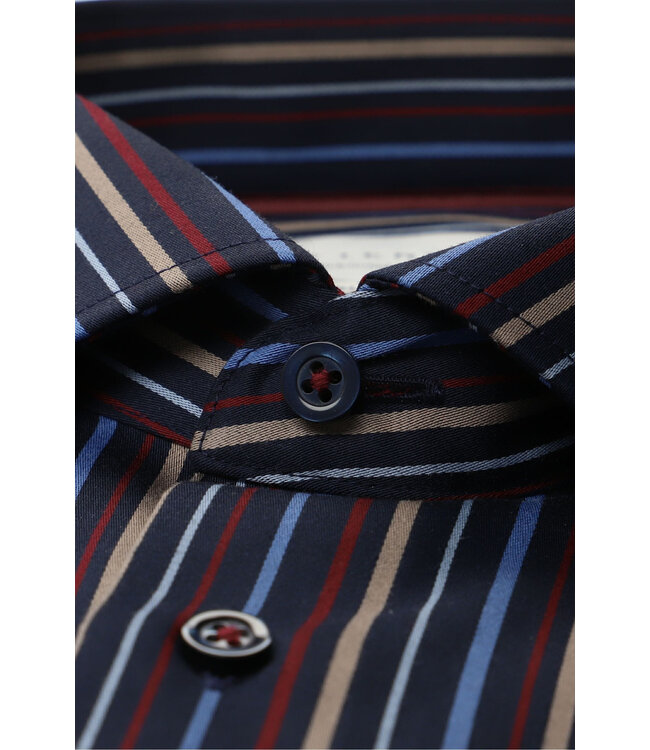 Slim Fit Navy Striped Shirt