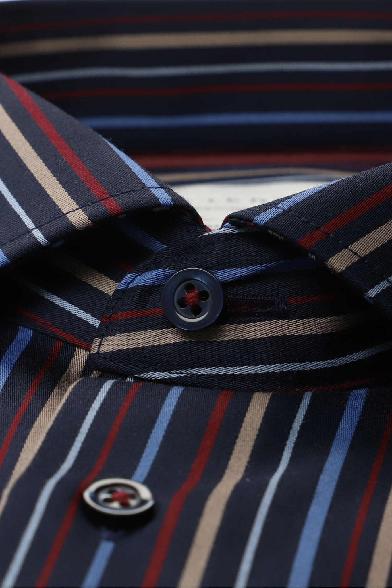 Slim Fit Navy Striped Shirt Benjamin's Menswear — free download