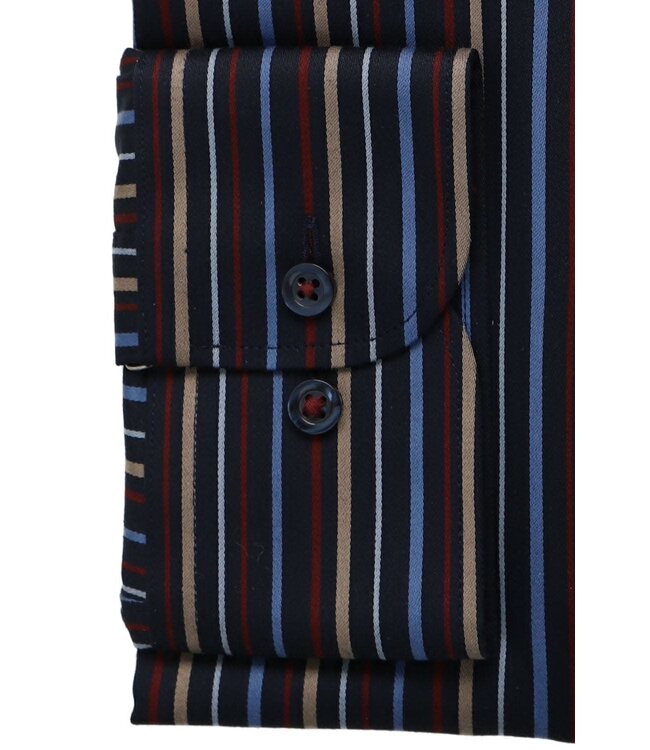 Slim Fit Navy Striped Shirt