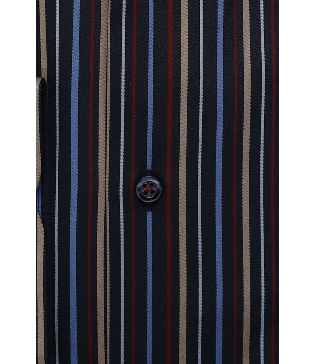 Slim Fit Navy Striped Shirt