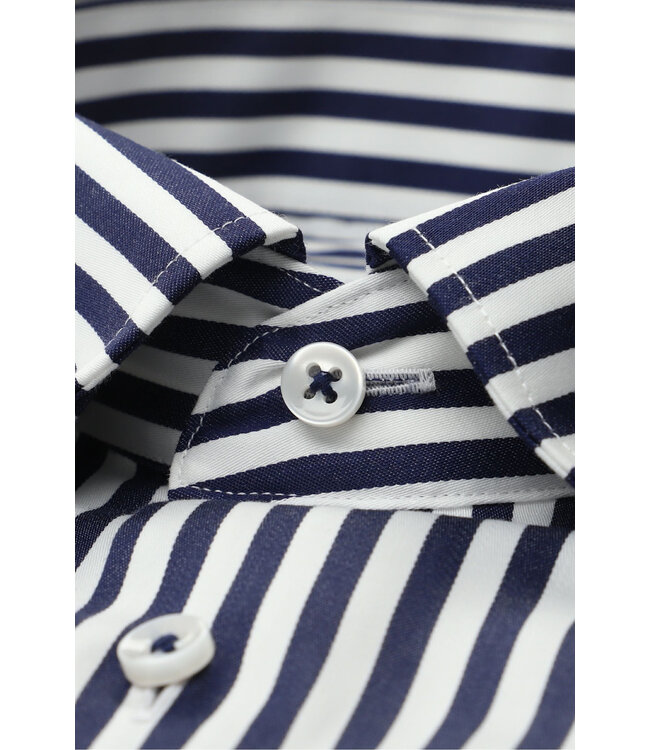 Slim Fit Dark Navy Striped Shirt