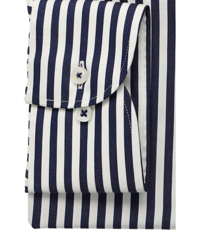 Slim Fit Dark Navy Striped Shirt