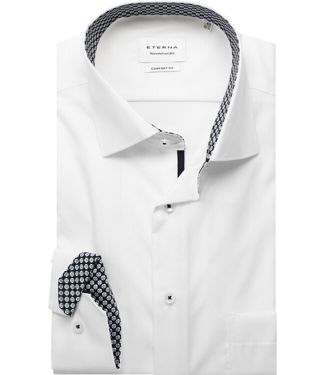Slim Fit White with Navy Trim Shirt