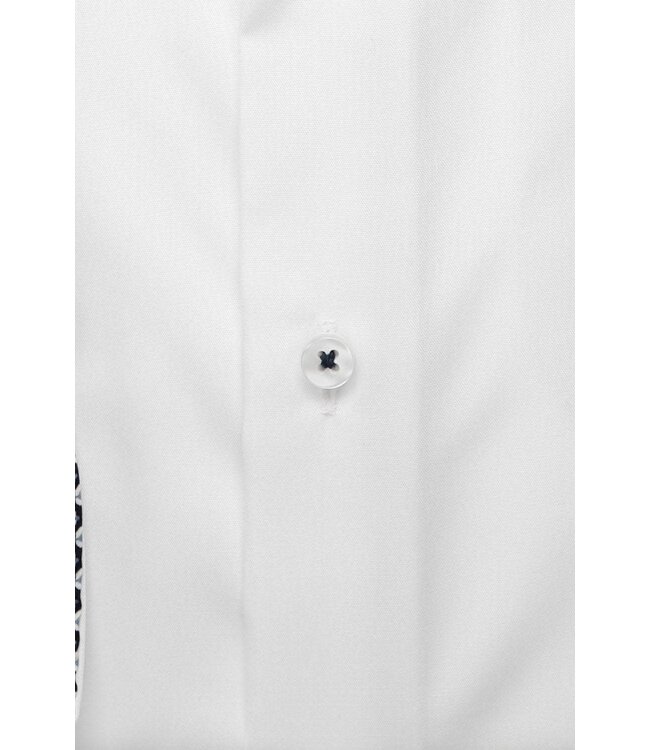 Slim Fit White with Navy Trim Shirt
