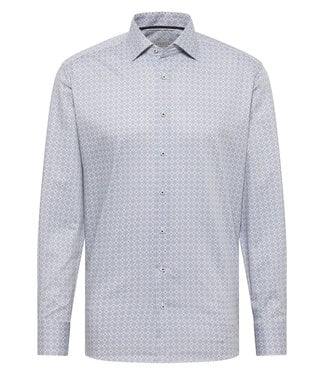 ETERNA Modern Fit Blue Green Print Shirt