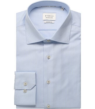 ETERNA Modern Fit Blue Striped Shirt
