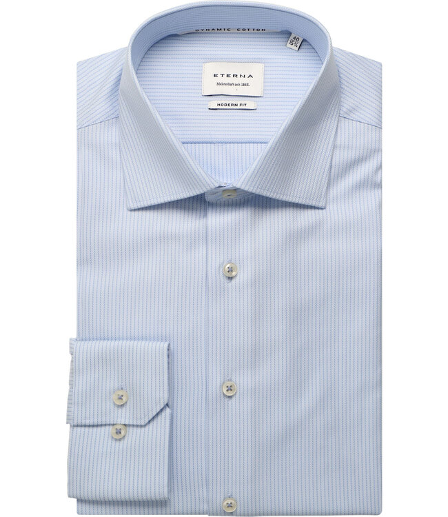 Modern Fit Blue Striped Shirt