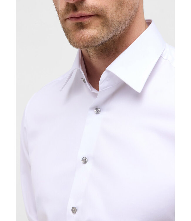 Modern Fit White Mauve Button Shirt